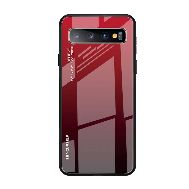 Цветной градиентный чехол из закаленного стекла для телефона samsung Galaxy S8 S9 S10 plus J4 J6 M30 M40 Note8, защитный чехол-накладка - Цвет: style 7