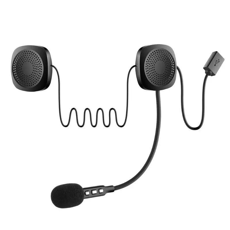 black 1 комплект мотоциклетных беспроводных Bluetooth наушников Hands-free шлем гарнитура Интерком - Цвет: black