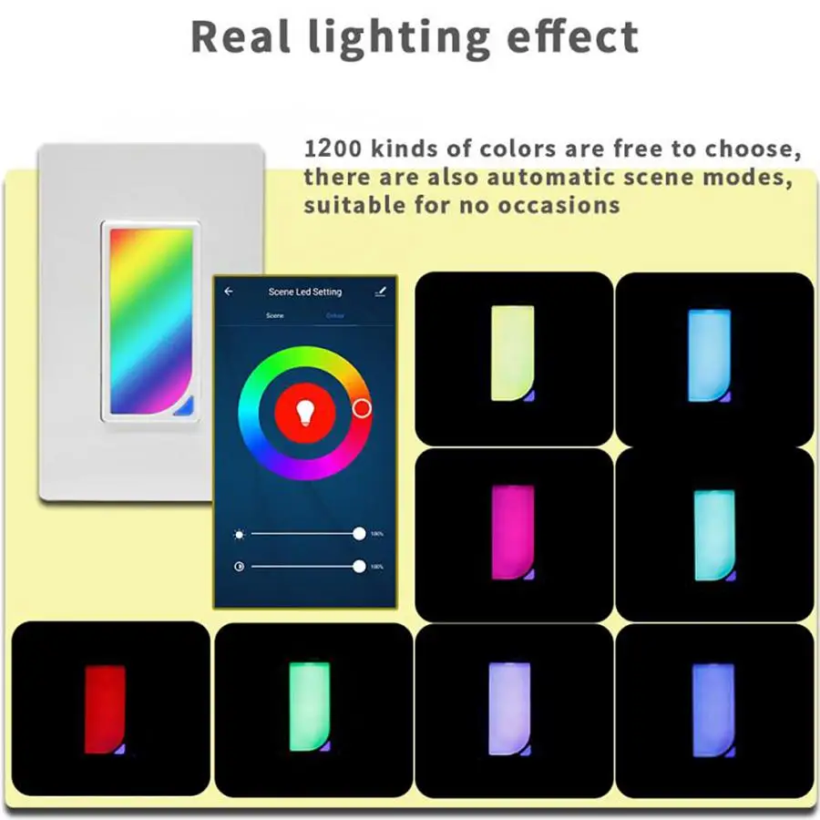 Умный WiFi выключатель света ночной перключатель RGB для Alexa для Google home для IFTTT US 100-240V