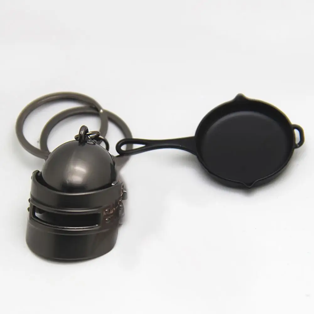 

3D Fashion PUBG Eat Chicken Key RING Pendant Battle Frying Pan Helmet Keychain Jewelry DropShipping