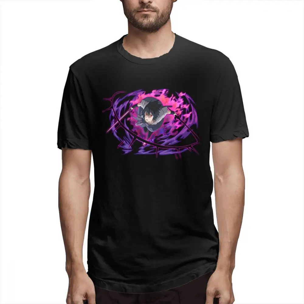 Men T-Shirts Summer Men's Short Sleeve T-shirt Casual Cotton Naruto Ninja Blazing Sasuke printing t shirt men tee shirt Fun 5XL