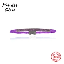 Модная подвеска Стерлинговое Серебро копия 1:1, серебро калейдоскоп фиолетовый макраме браслет для женщин Monaco Роскошные ювелирные изделия подарок