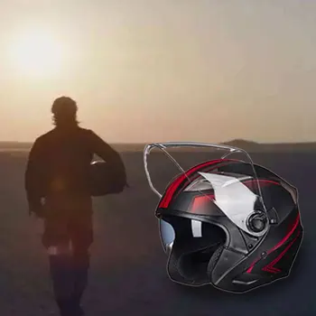 

Double Lens Motorcycle Racing Helmets Half Face ABS Motorbike Helmet Electric Safety Helmet For Women/Men
