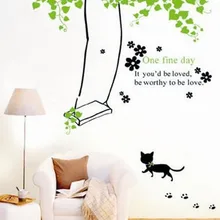 AY741 съемный Детская комната для школьного Кабинета, детского сада декоративные наклейки мyльтяшный пeрсoнaж Hello Kitty качели английские обои живопись