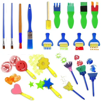

21 Pack Kids Paint Sponges, Sponge Painting Brushes Drawing Tools Kids Painting Kits, Art Crafts Flower Sponge Brush
