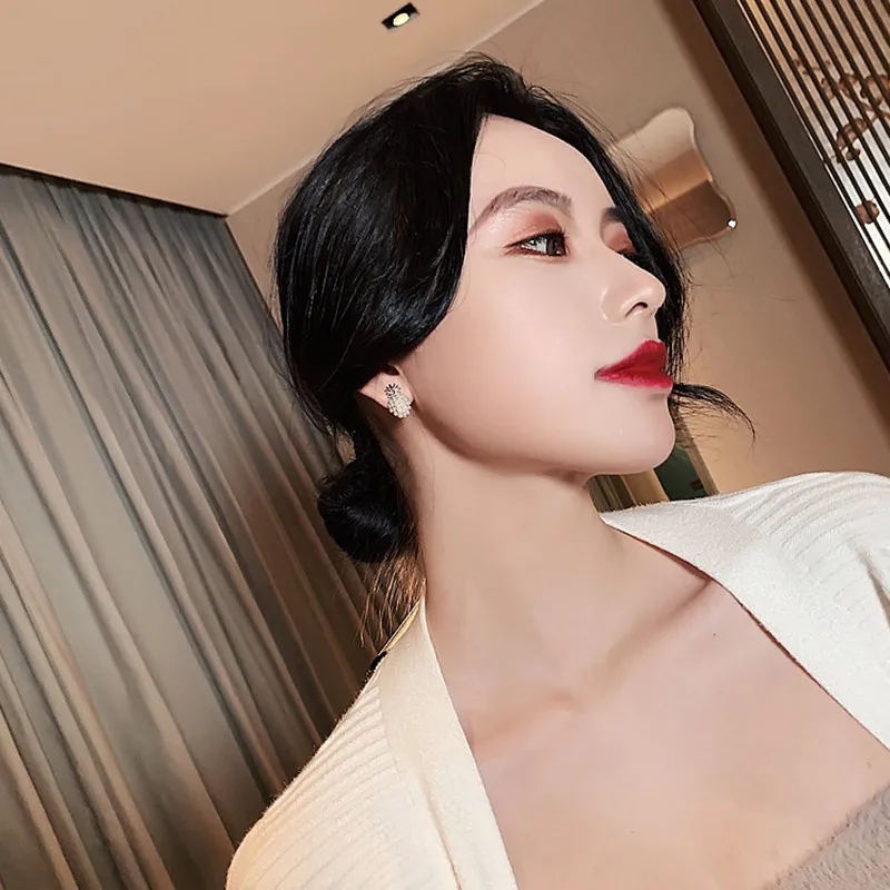 Pineapple Pearl earrings French Retro High-quality Earrings Net Red Temperament Female 2020 New Wave Earrings Prevent Allergy - Image 4