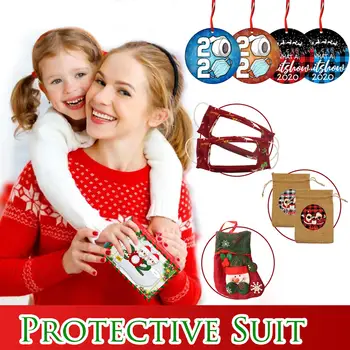 

Xmas Socks Face Covers Pendants Drawstring Bags Christmas Protective Set Gift Portable Christmas Protective Set Cloth Plastic