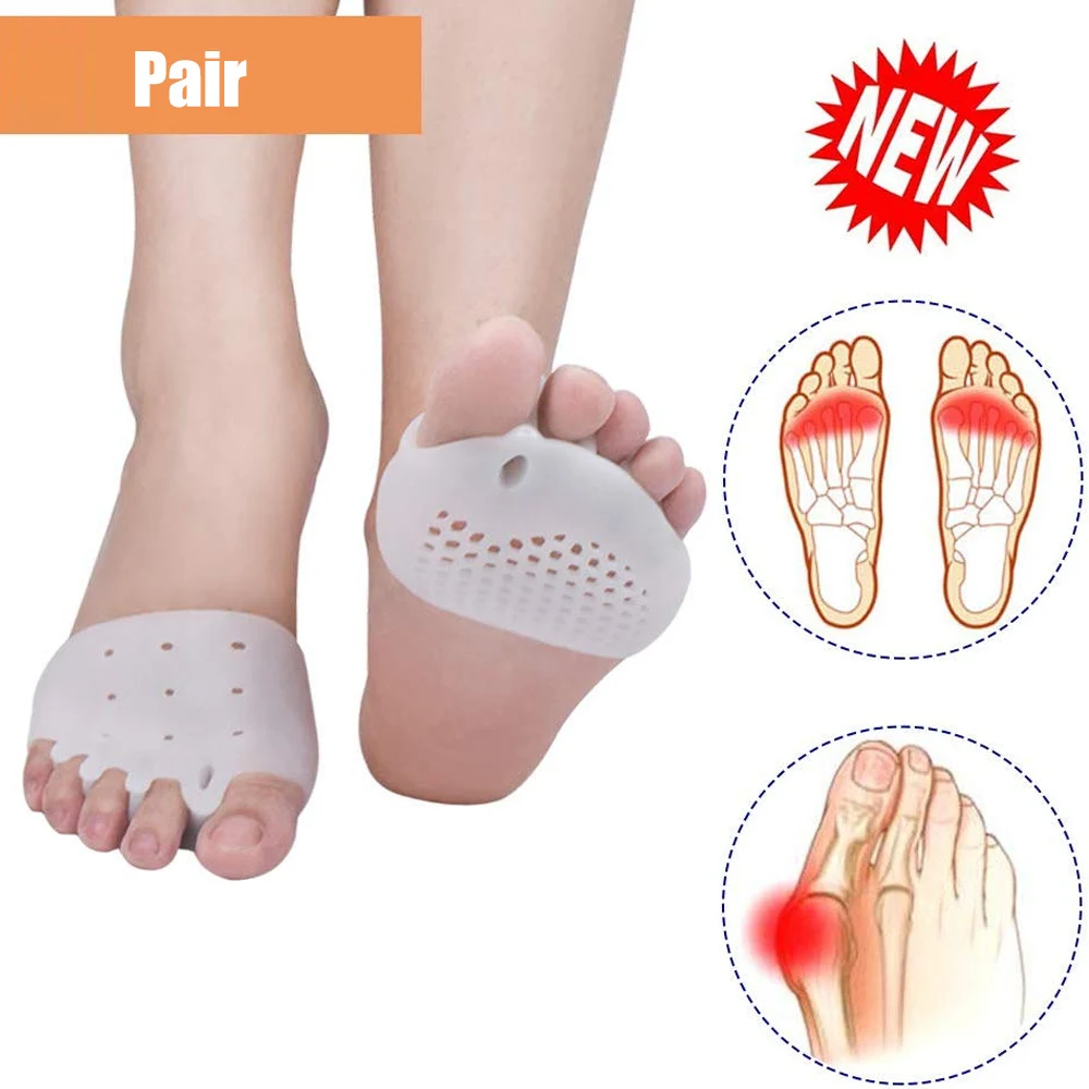 Tcare Foot Care Brace Support Gel Foot Pads, Correct Toes Naturally with Toe Separators Great Choice for Fighting Bunions Unisex