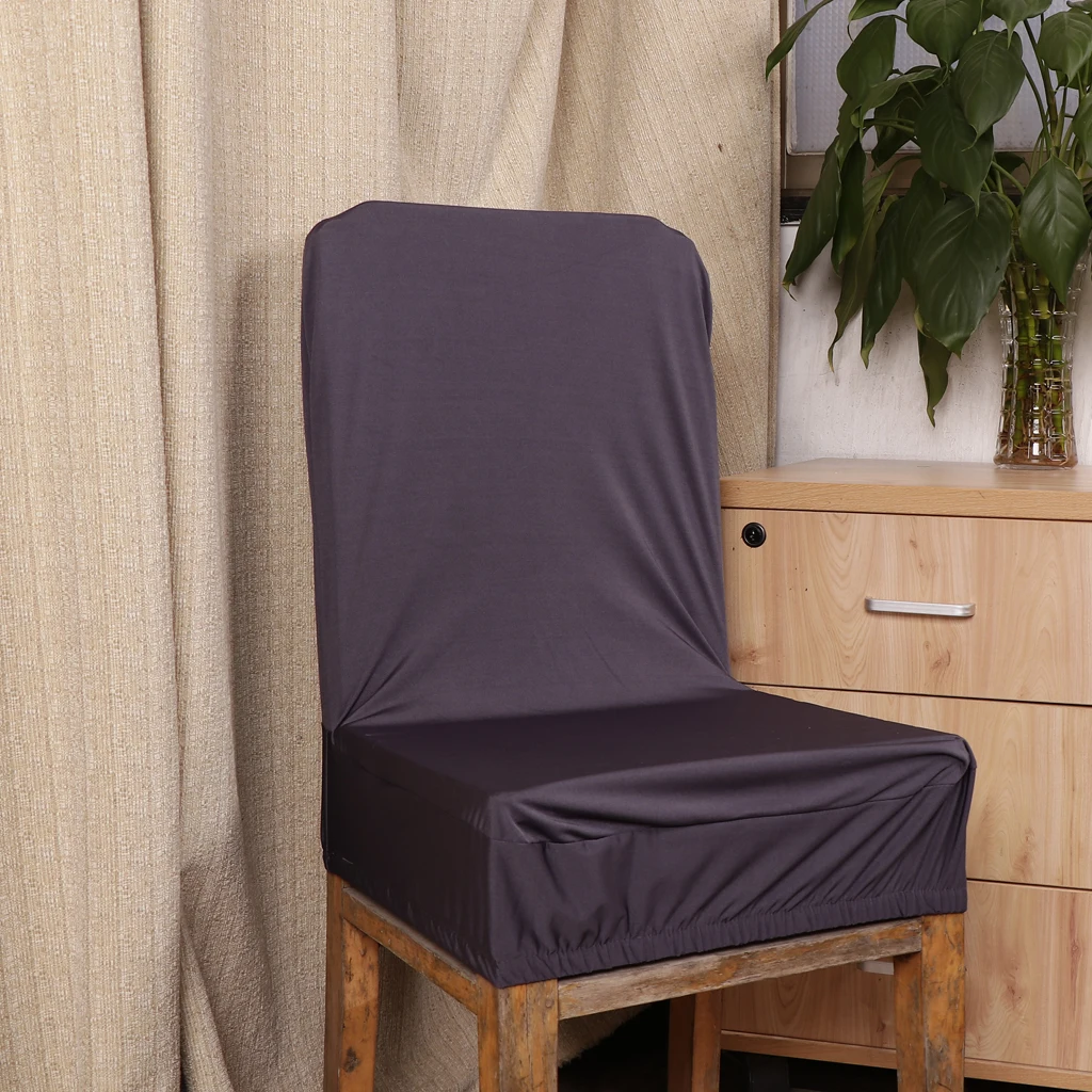 Стандартный барный стул с низкой спинкой короткий чехол для стула обеденный чехол для кресла для кухни свадебные, вечерние, гостиницы, бара, клуба - Цвет: Dark Grey