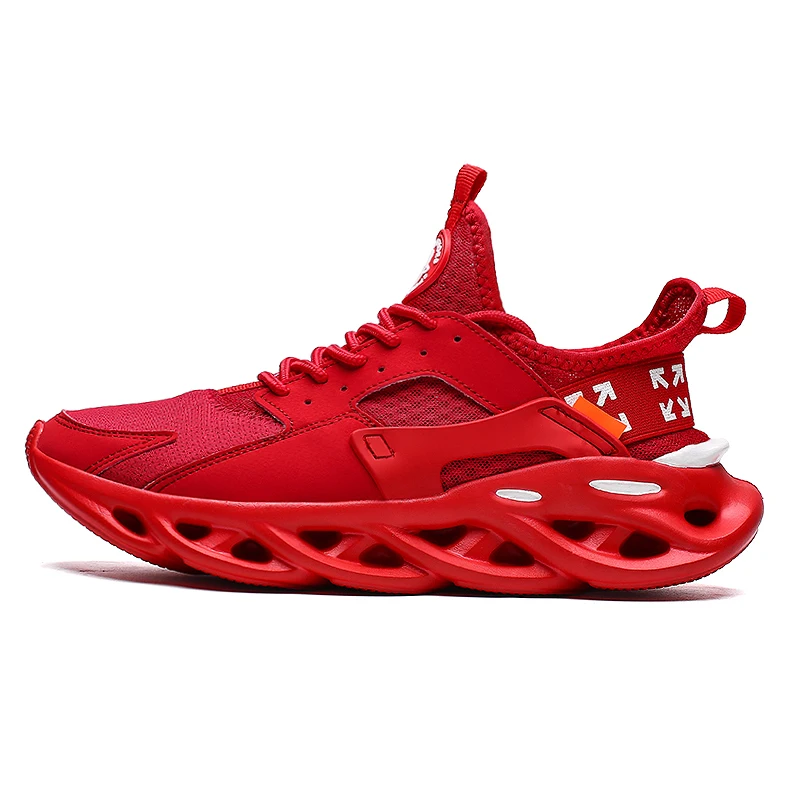 Мужская обувь для бега, летняя брендовая спортивная обувь, мужская обувь для бега, легкие дышащие мужские кроссовки - Цвет: 021 Red