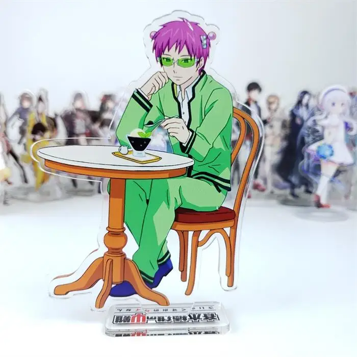 Японское аниме губительная жизнь Saiki K. Saiki Kusuo Косплей акриловая подставка фигурка модель тарелка настольный декор, рождественский подарок - Цвет: Черный