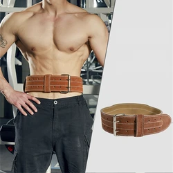 4 Layers Cowhide Fitness Belt with Buckle for Man Squat Weightlifting Training Waist Support Gym Crossifit Barbell Back Protect