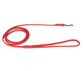 

COLLAR Leather round leash for dogs red 10 mm 122 cm Collar Glamour