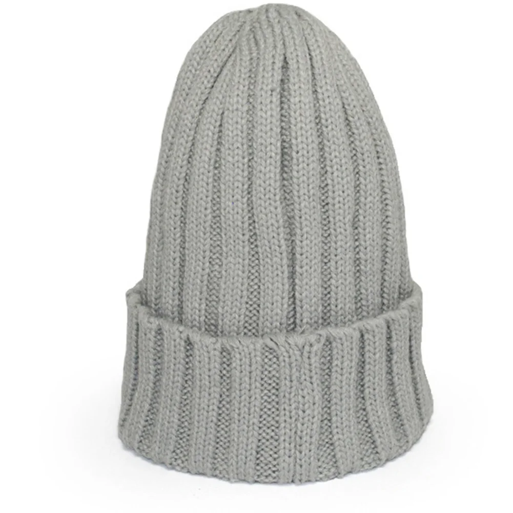Зимняя женская мужская теплая шапка из искусственной шерсти, зимняя вязаная шапка, одноцветная шапка для пар, зимняя шапка для дома и улицы-MX8 - Цвет: 14