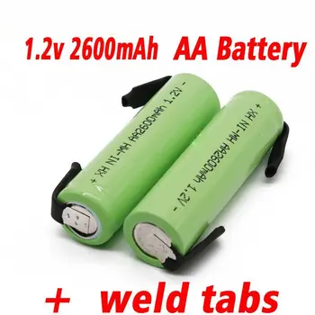 

2020 lot AA Rechargeable Battery 1.2V 2600mAh NiMH 14430 Battery with Solder Pins for DIY Electric Razor Toothbrush Toys