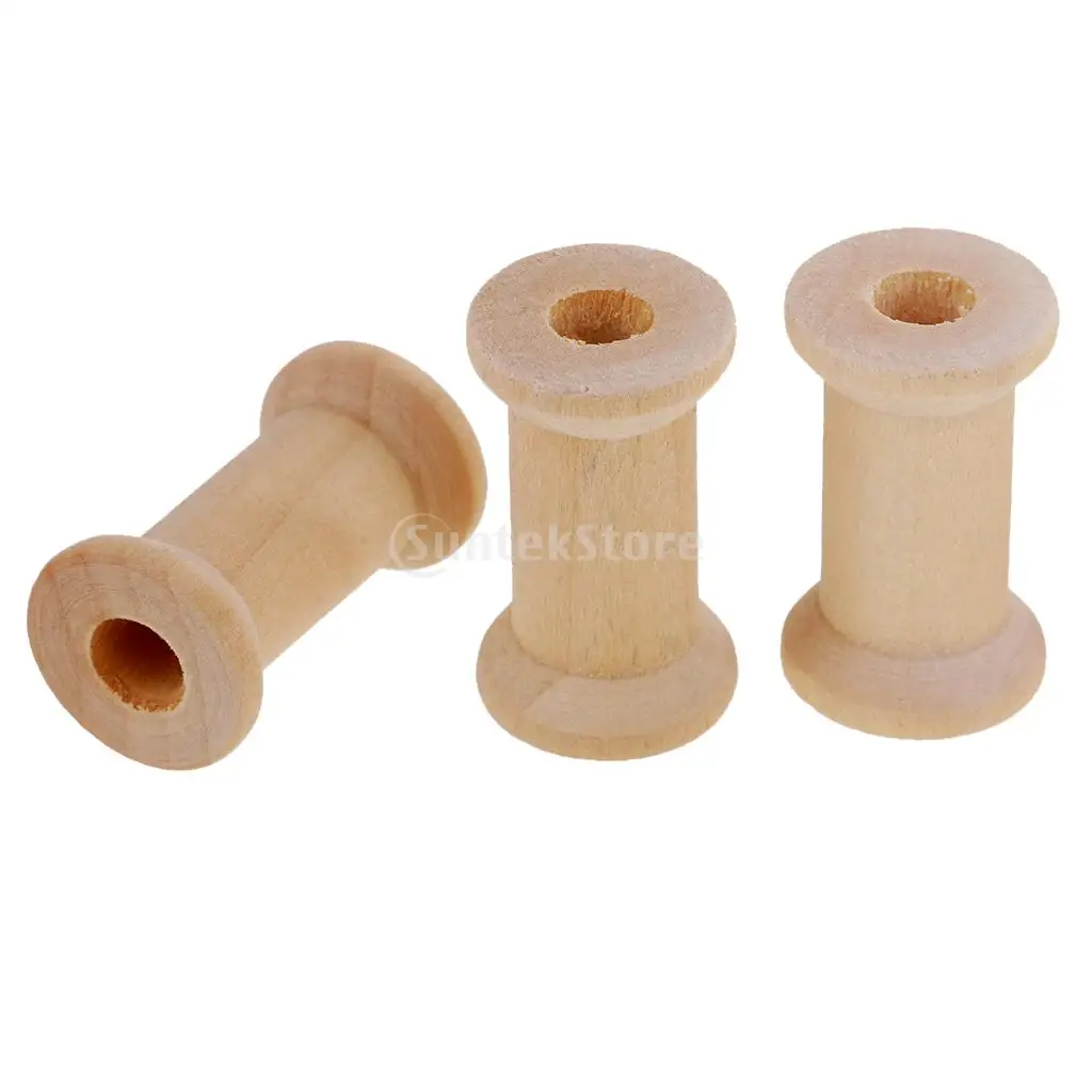 100 Piece Empty Wooden Bobbins For Bobbin Thread Cable Bobbins 15 X 13 Mm