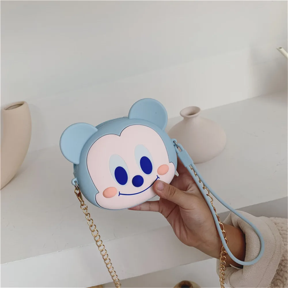 Q UNCLE Cartoon Wallet Silicone Round Collection Bag Korean Version of Children's Bag Kawaii Mini Pouch Chain Zipper Coin Purse