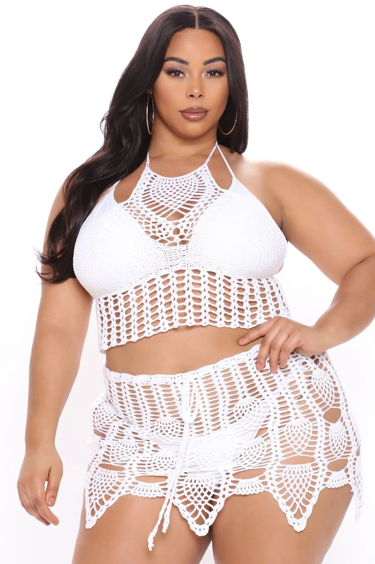Plus Size Bikini Set Crochet Top and 