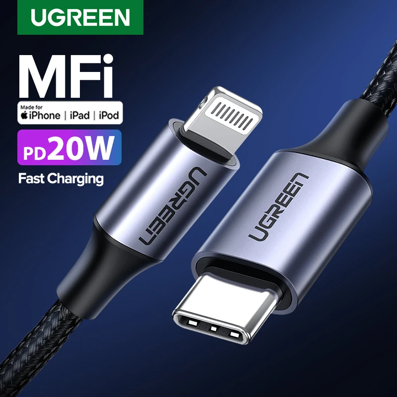 Ugreen Mfi Usb Cライトニングiphone用充電ケーブル 11 プロマックスxr Xs 8 7 6sプラス 5c Se Ipad充電 器pd18w高速充電データ Mobile Phone Cables Aliexpress