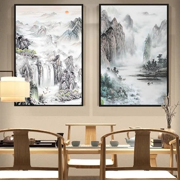 

painting by numbers art paint by number Diy Hand-painted Chinese landscape painting, home corridor decoration painting