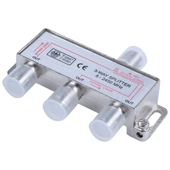 

3 way F plug splitter 1 into 3 out satellite sky signal splitter