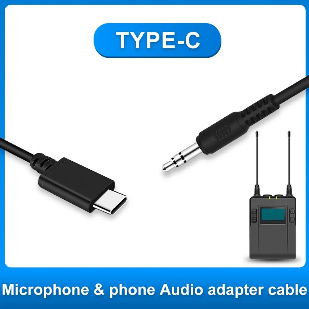 Adaptador de Áudio Puluz 3.5 mm Trrs Macho para Tipo-c Fêmea Microfone ao Vivo Mola Enrolada Cabo para Dji Osmo Pocket Smartphones - Image 3