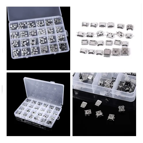 100/240 Pcs Socket Jack For MP3/4/5 Lenovo ZTE Huawei L15 24 Mixed Models Micro USB Connector