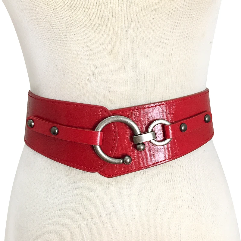 Perforar estropeado Mal Cinturón ancho elástico para mujer, faja de cintura, color rojo, 2021| Cinturones de mujer| - AliExpress