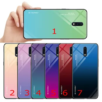 

100pcs/lot Dual Color Anti-Scratch Glossy Gradient Tempered Glass Case For Oppo realme 3 pro R17 pro K1 r15x