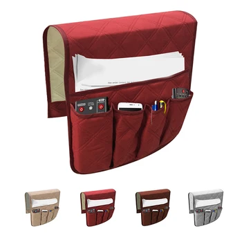 

Anti Slip Sofa Chair Arm Rest 5 Pocket Organizer Couch Remote Control Storage Bag Magazine Sundries Storage Bags