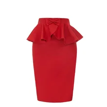 Красная прямая женская юбка с оборками и высокой талией, элегантная Офисная Женская рабочая одежда, модные мини юбки для женщин, летние женские юбки