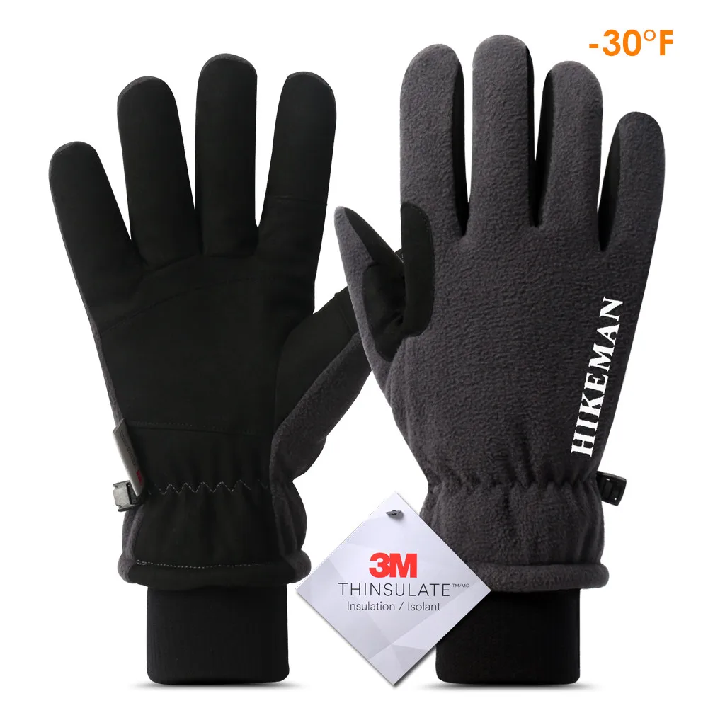 Зимние Goves-30 °F оленья кожа; замша и Термальность из Полар-флиса утепленные Велоспорт перчатки руки в тепле для Для мужчин и Для женщин