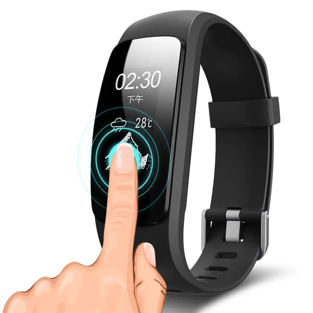 Smart Watch 0.96'' Screen Fitness Tracker Clock Watch Blood Pressure Heart Rate Fitness Bracelet IP68 Waterproof For Men Women