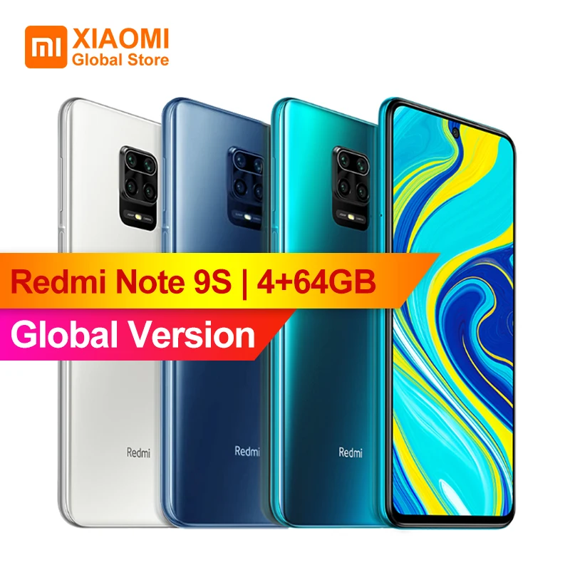 Оригинальная глобальная версия Xiaomi Redmi Note 9S 4 Гб 64 6 RAM 128 ГБ ROM мобильный телефон