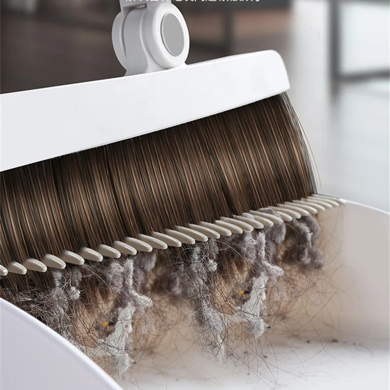 Thicken Windproof Non Slip Magnetic Broom Dustpan Suit Creative Combination Floor Hair Sweeping Handle Household Cleaning Non-Slip Magnetic Broom