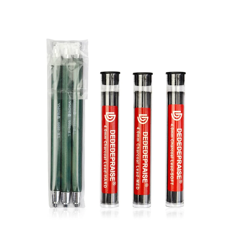 4mm Sketch Drawing Mechanical Pencil Automatic Charcoal Pencils For Students Kids Gift Stationery Supplies TR-4000 Art Pencil 2