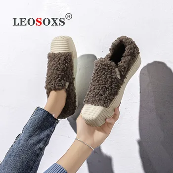 

Square toe fluffy shoes women winter velvet pedal shoes 2020 new full lamb wool lazy flat pregnant women shoes YJ306-5