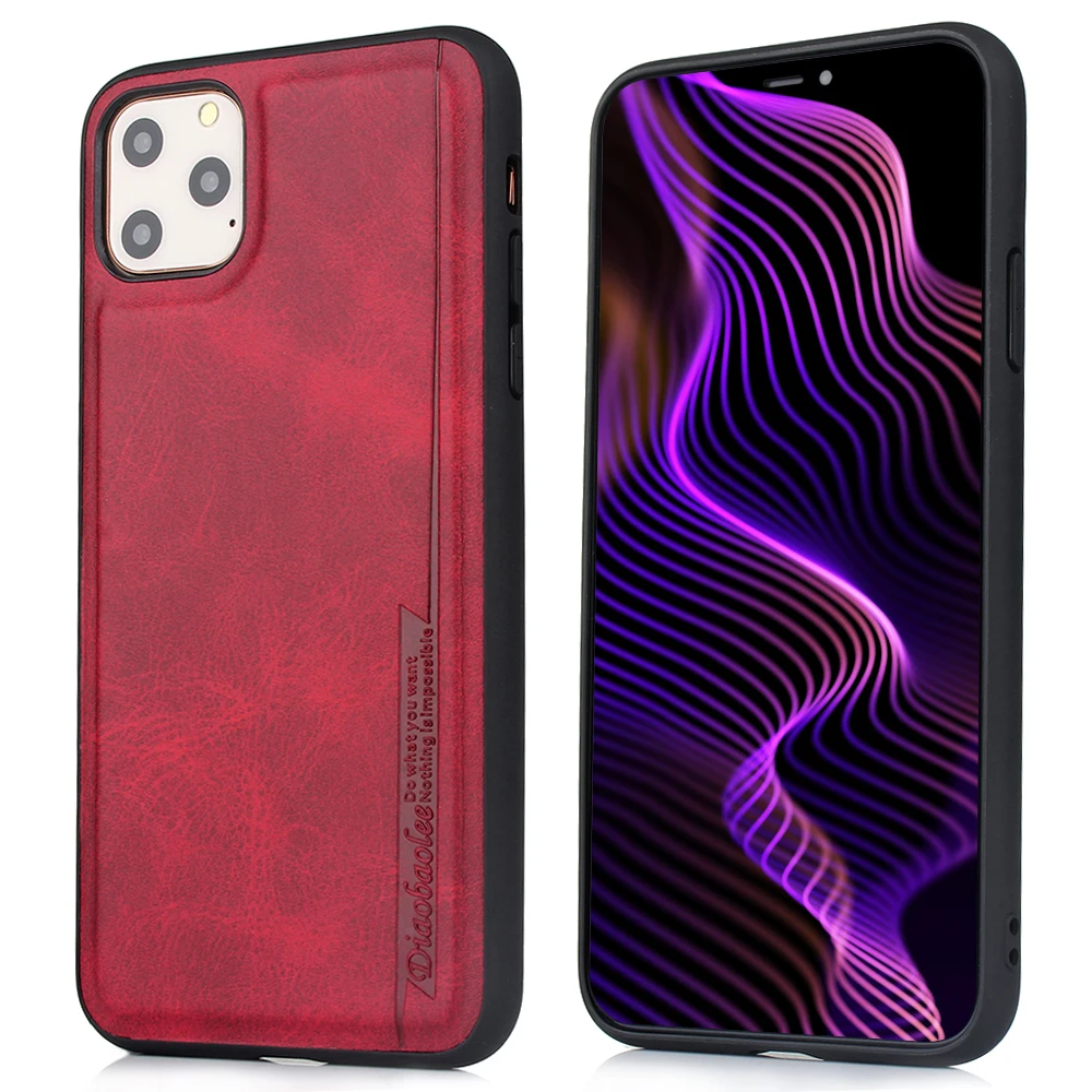 Деловой кожаный задний Чехол для телефона для iPhone 11 Pro MAX/11 Pro/11 противоударный Тонкий чехол для iPhone 6 6S 7 Plus XS XR Coque - Цвет: Red