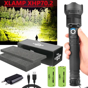 

XHP70.2 LED Flashlight 18650 tactical Flashlight torch XHP50.2 High power Led Flashlights 26650 Rechargeable led lantern camping