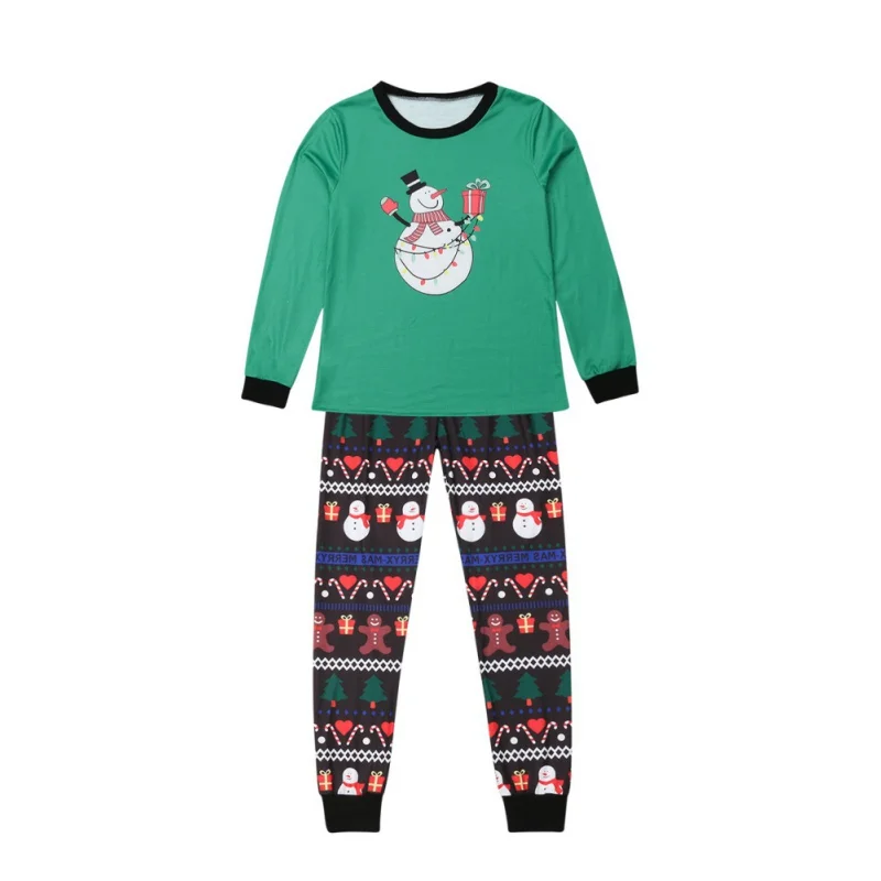 Новая детская одежда Рождественский семейный костюм для родителей и детский головной убор мягкая хлопковая пижама с принтом для дома - Цвет: UC0400BS