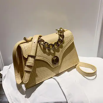 

Crocodile pattern Square Tote bag 2020 Fashion New High-quality PU Leather Women's Designer Handbag Chain Shoulder Messenger Bag