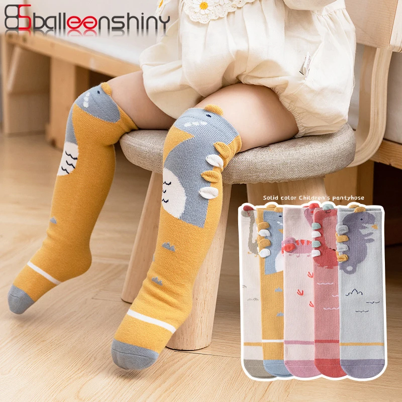 

Balleenshiny Cute Dinosaur Baby Sock Knee High Non Slip Cotton Long Socks For Infant Toddler Girls Boys Newborn Knee High Socks