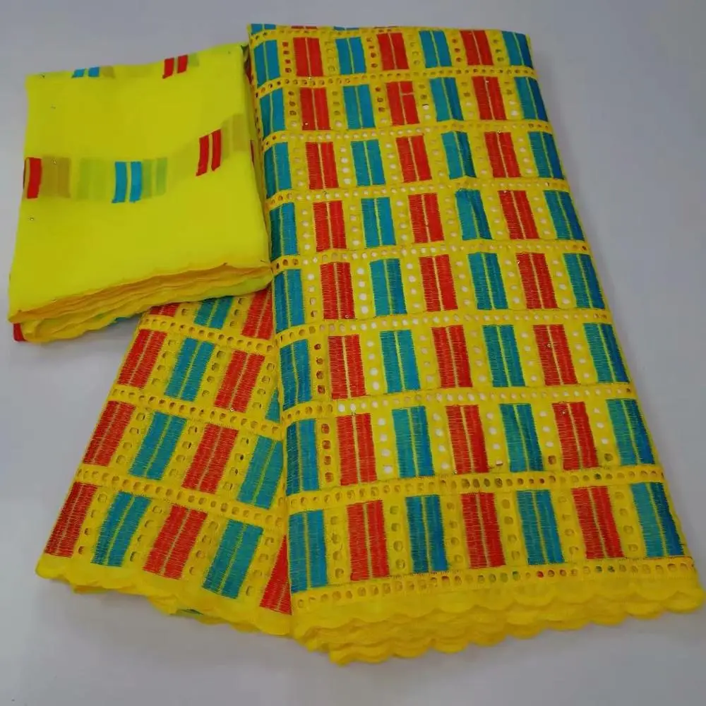 7 ярдов швейцарская кружевная ткань последняя Тяжелая вышитая бисером Африканская Хлопковая ткань швейцарская вуаль кружева популярный Дубай Стиль 901-2