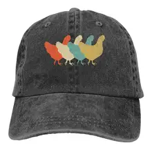 Винтажная Ретро арт курица мужчины и женщины регулируемая бейсболка s джинсовая ткань хип-хоп кепка