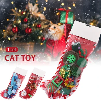 

Mice Small Indoor Cat Toy Set Funny Interactive Combination Plush Squeaking Pet Supplies Gift Chew Kitten Christmas Stocking