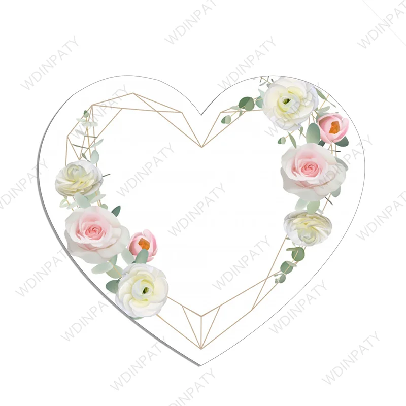 Wedding Decor Sticker Labels Floral Heart Shape Stickers Customize Text  Labels Personalized Valentine's Day Engagement Wedding