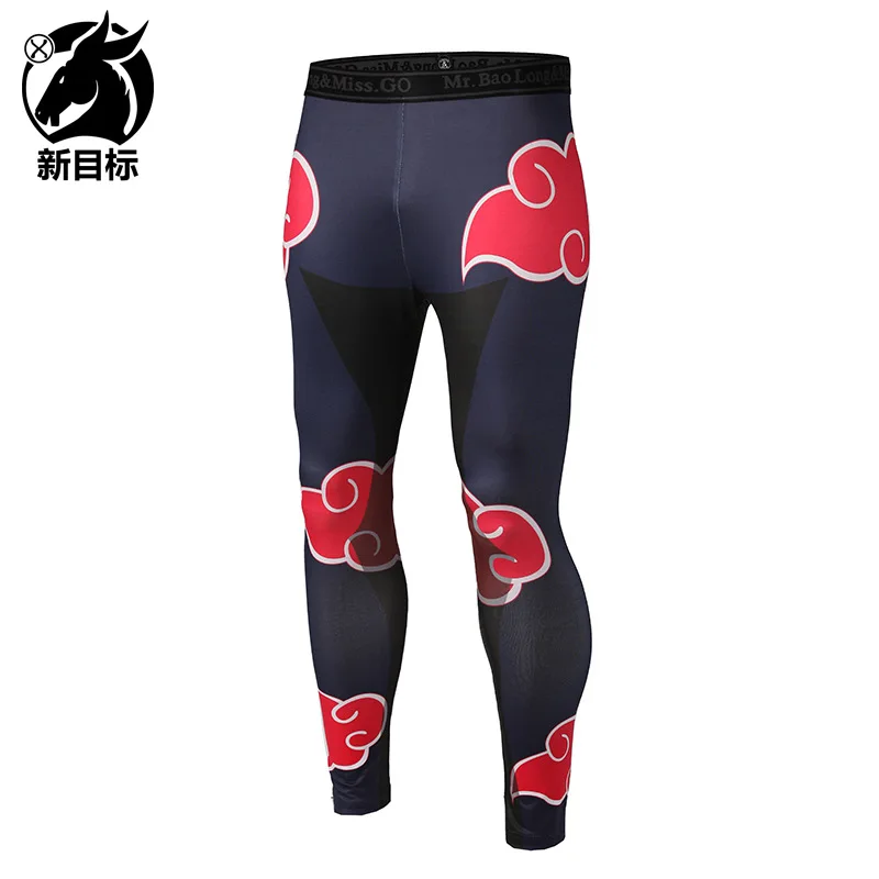 

AliExpress 2019 Spring New Style Men's Trousers Elasticity Tight Yoga Pants Digital Xiangyun 3D Printed Sports Fitness Pants