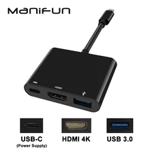 Adaptador USB-C HDMI USB tipo C a HDMI Cable USB C clavija HDMI 4K USB-C Thunderbolt 3 Hub para Apple MacBook Air 2018 MacBook Pro 13(China)