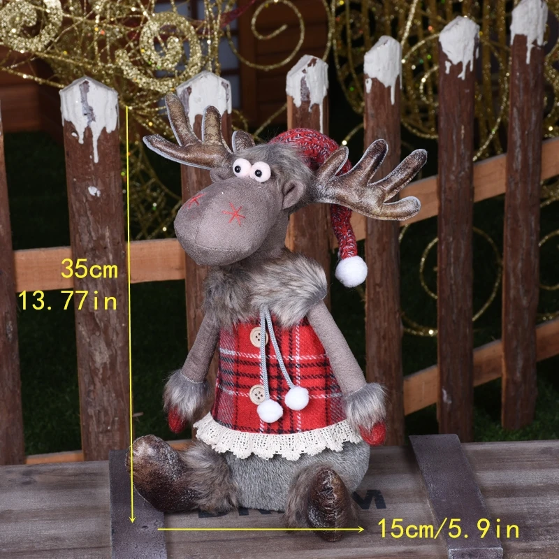Новогодняя и Рождественская игрушечные олени, рождественские украшения для дома, игрушка лося, натальная фигурка, веселое Рождество, adornos de navidad - Color: qun zi SDZS255