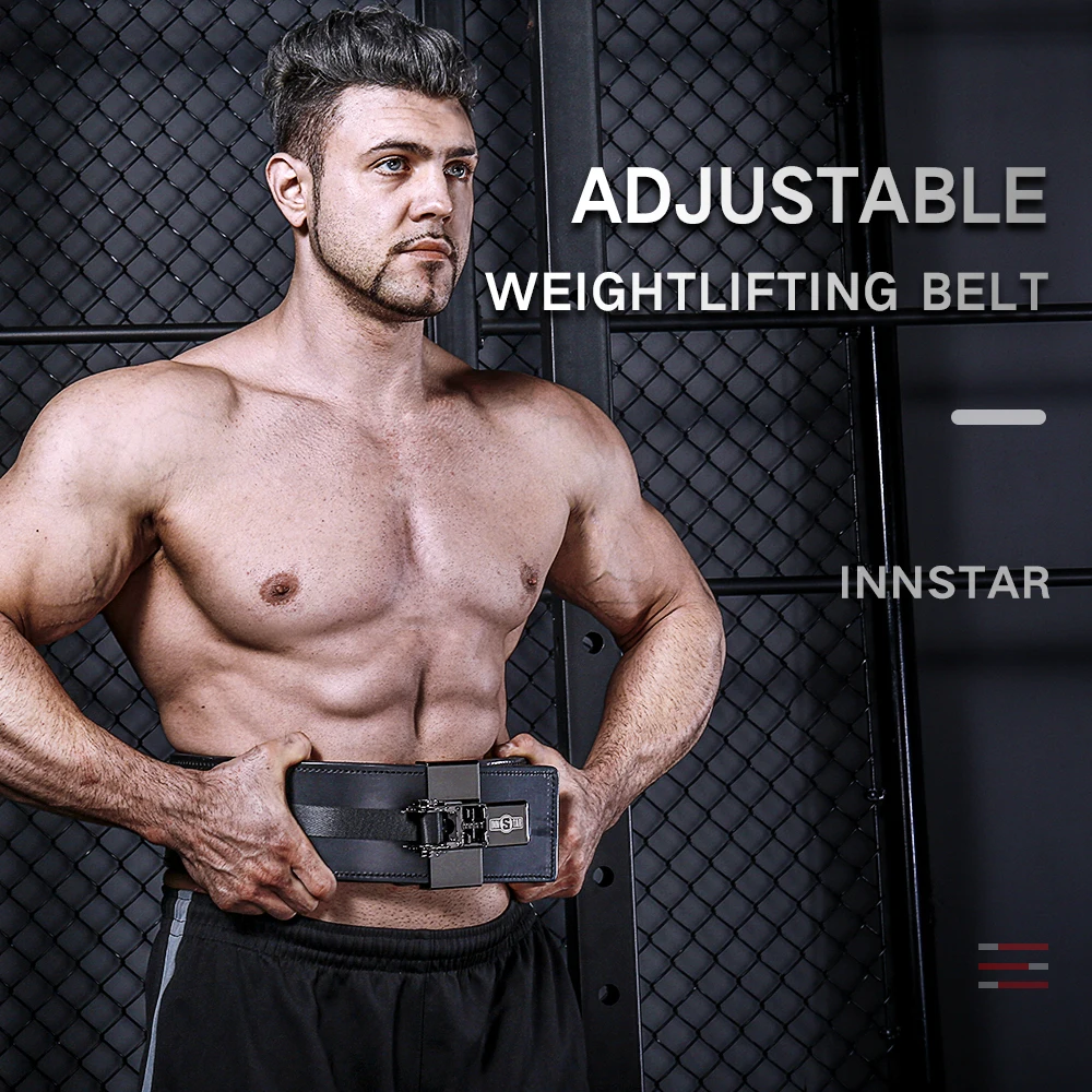 

INNSTAR Weight Lifting Belt Protective Gear Fitness Bench Press Squat Strength Waist Protection Competition Training IPF Cowhide